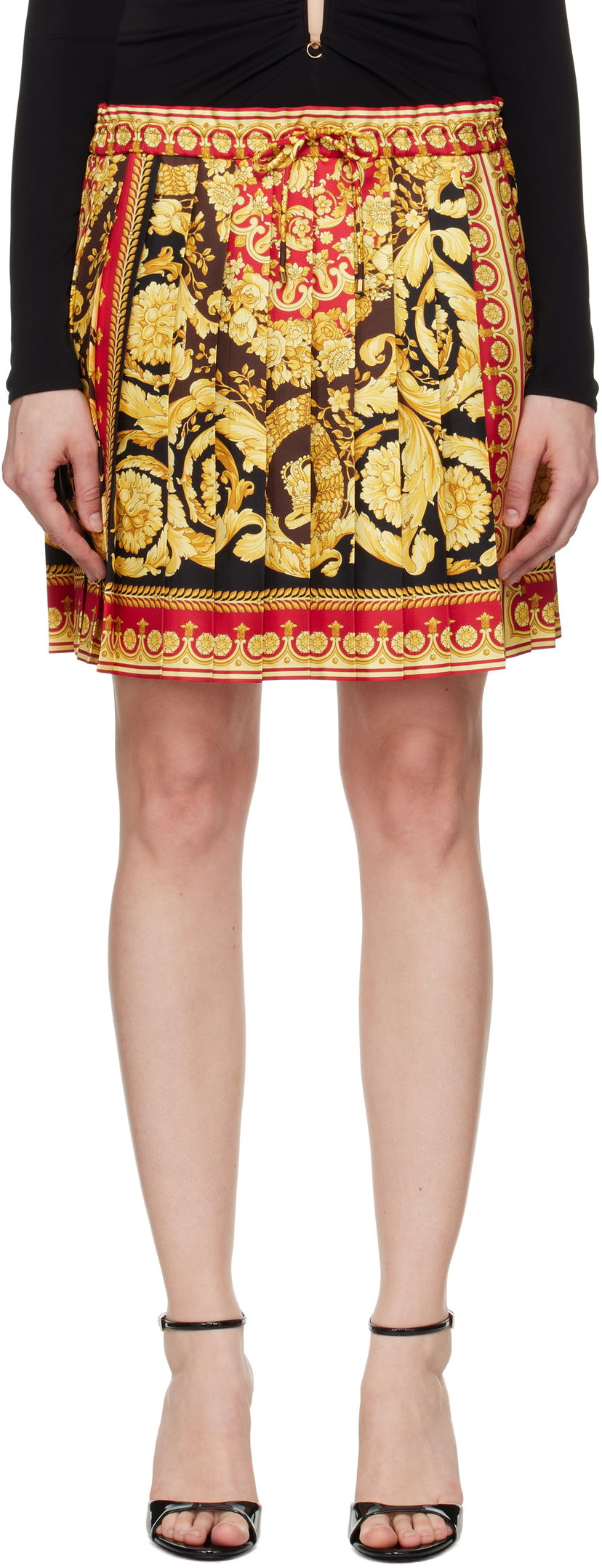 Спідниця Versace Versace Barocco 92 Foulard Silk Miniskirt Різнокольоровий | 1020295_1A15215