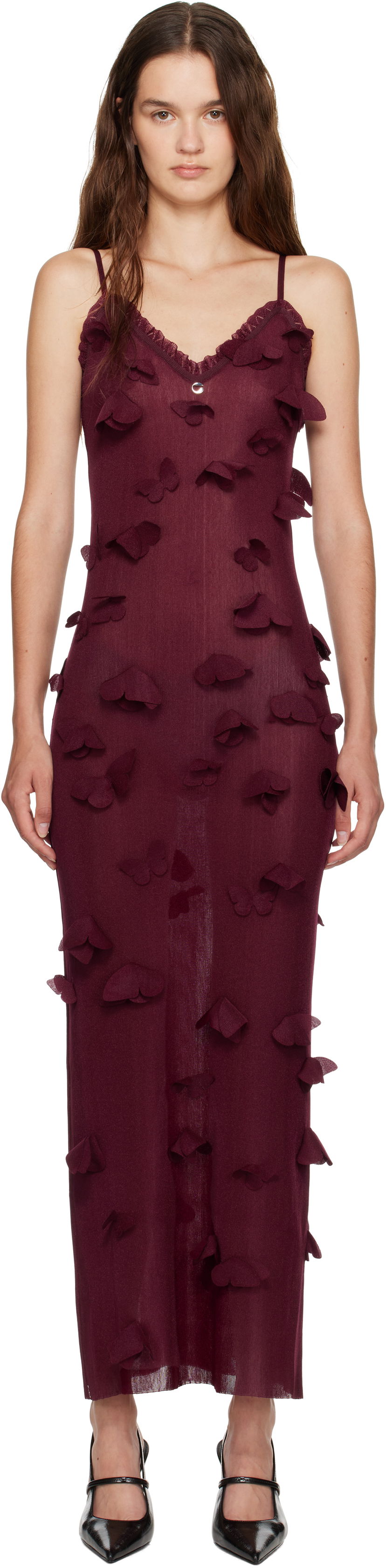 плаття Coperni Coperni Butterflies Techno Midi Dress Бордовий | COPML166Y3015