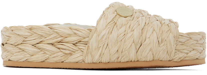 плаття Stella McCartney Stella McCartney Skyla Raffia Platform Slides бежевий | 810206E00109