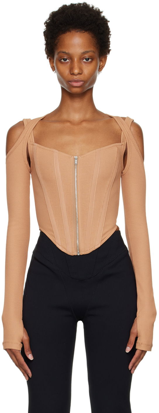 Безрукавка Dion Lee Cutout Long Sleeve Top бежевий | A3570F22