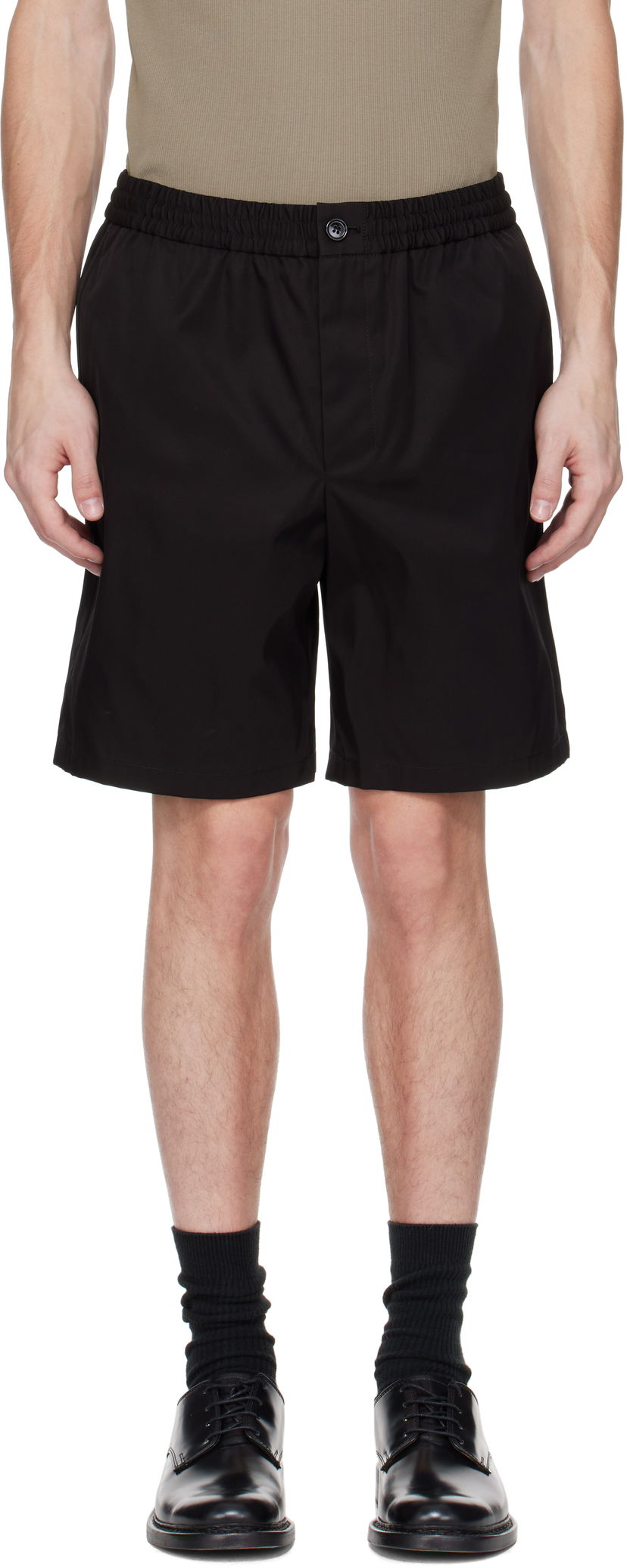 Шорти AMI AMI Paris Twill Shorts чорний | HSO304.PA0007