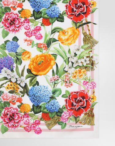 Шарф Dolce & Gabbana Dolce & Gabbana Floral-Print Silk Twill Square Scarf Різнокольоровий | FN090RGDCV9HD5KU, 3