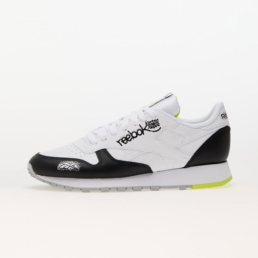 Кросівки та взуття Reebok Classic Leather Core Black/ Ftw White/ Acid Yellow білий | 100075004