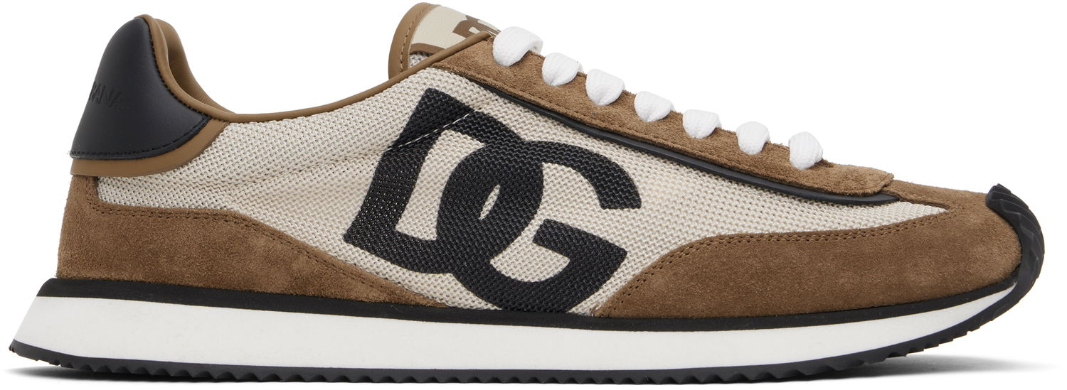 Кросівки та взуття Dolce & Gabbana Mixed-Material 'DG' Cushion Коричневий | CS2288 A3D24, 0