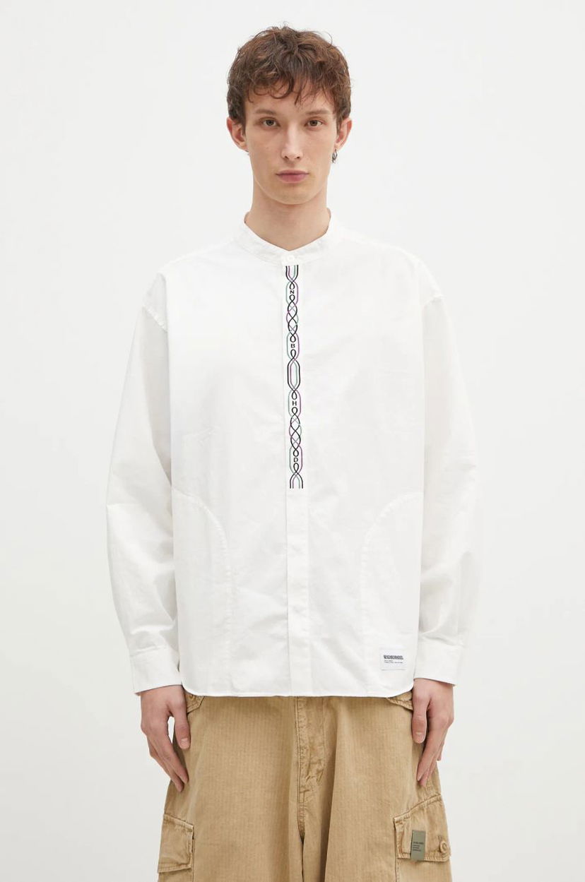 Сорочка Neighborhood NEIGHBORHOOD Regular Fit Band Collar Shirt білий | 242AQNH.SHM04