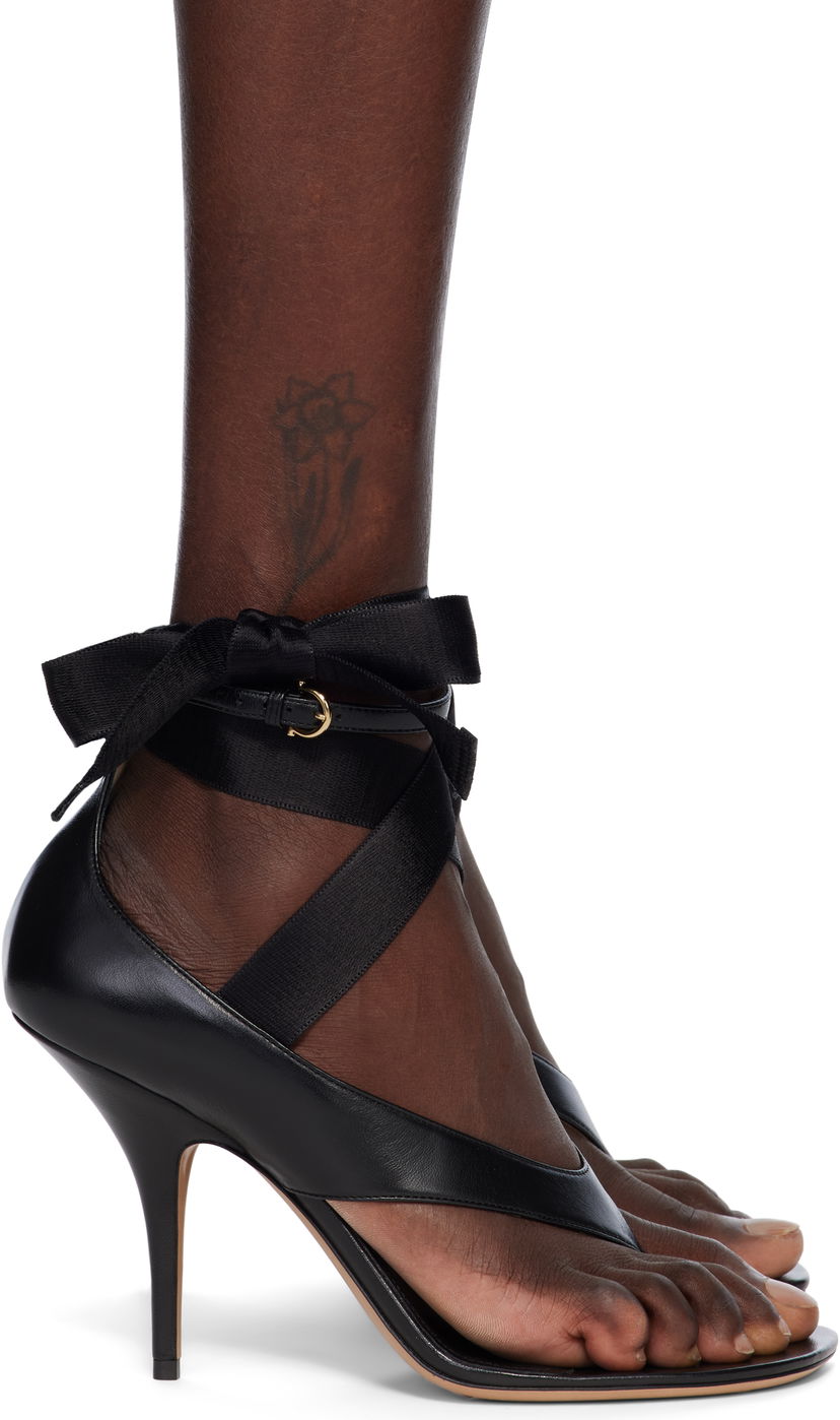Аксесуари FERRAGAMO Ferragamo Ribbon Heeled Sandals чорний | 782343