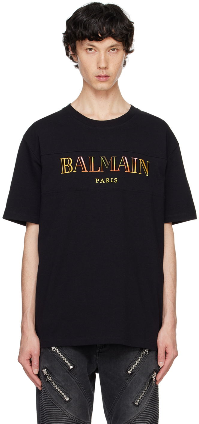 Футболка Balmain Embroidered T-shirt чорний | DH0EG006BC81