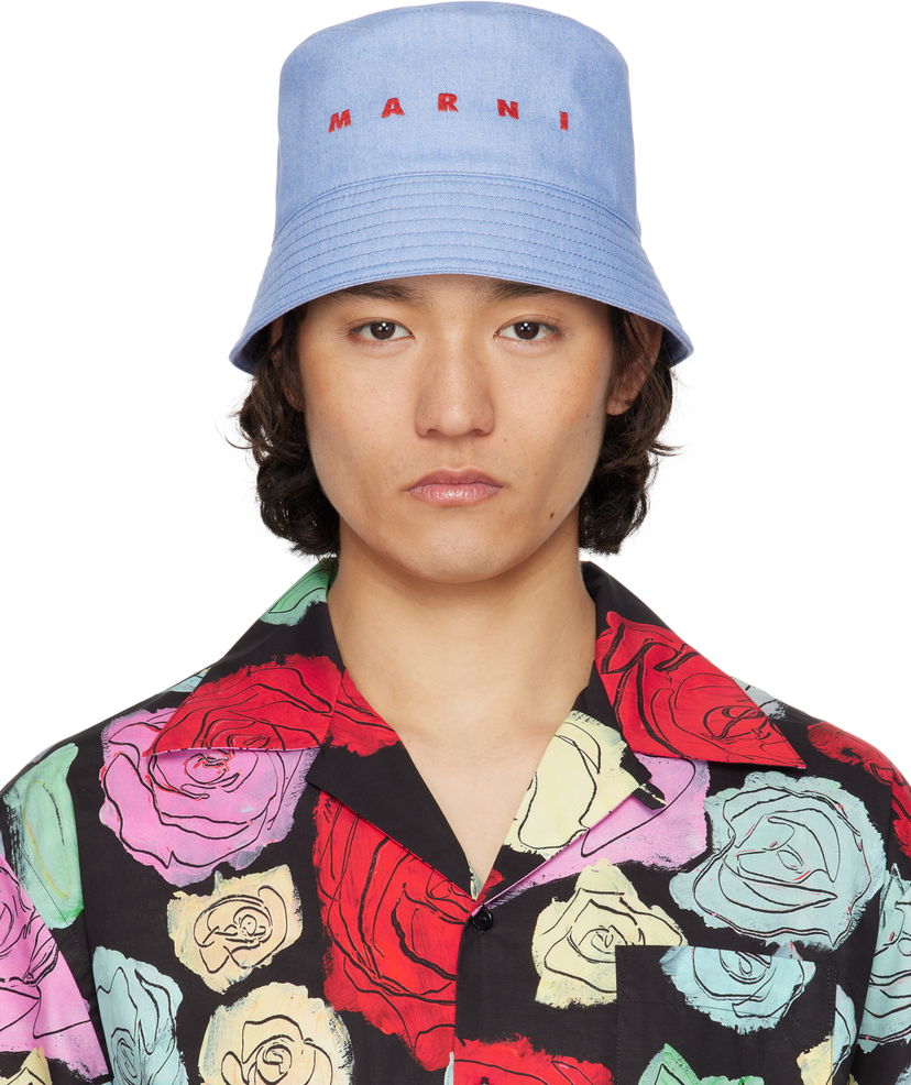 Капелюх Marni Marni Embroidered Logo Denim Bucket Hat Синій | CLZC0110S0 UTC476
