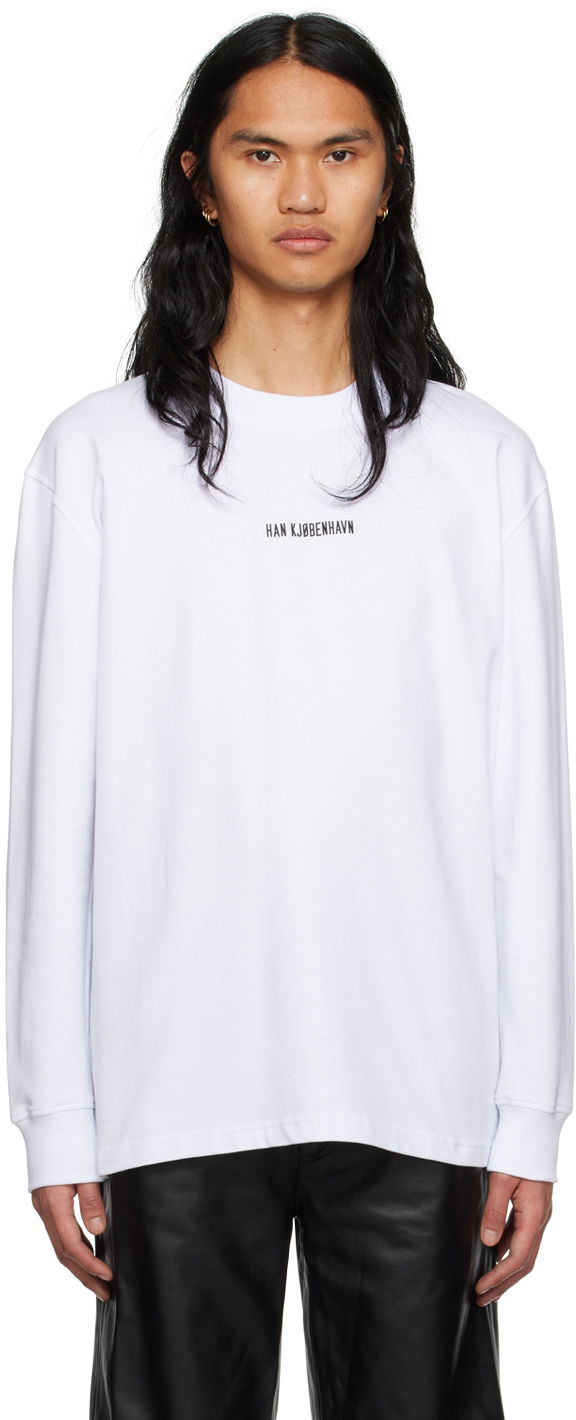Футболка Han Kjøbenhavn Han Kjobenhavn Long Sleeve T-Shirt білий | M-132924