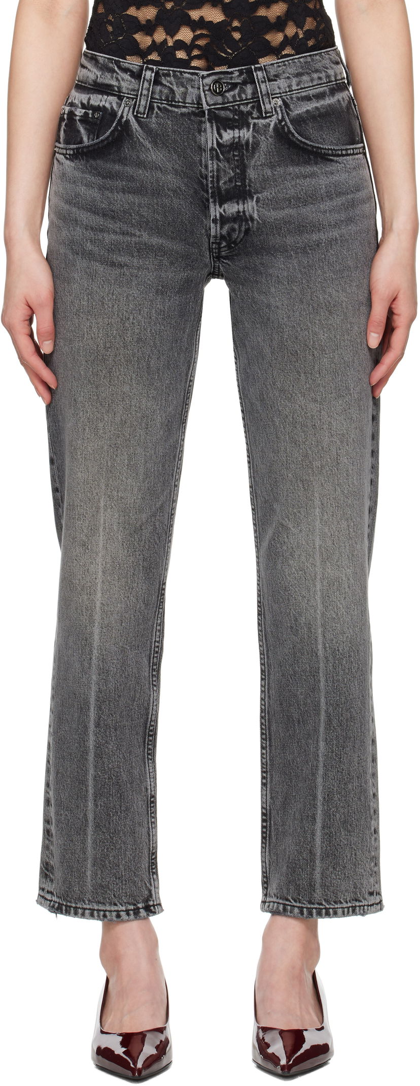 Джинси Anine Bing Anine Bing Kate Straight-Leg Jeans Сірий | A-06-11158-WHG6