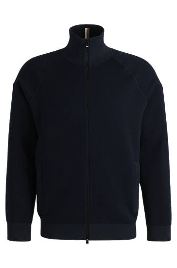 Куртка бомбер BOSS Cotton-blend Zip-up Cardigan темно-синій | 50519629