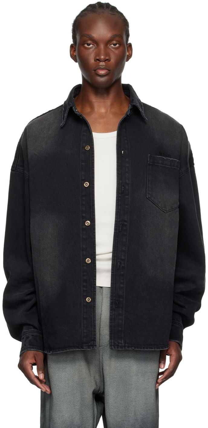 Сорочка We11done Distressed Denim Shirt чорний | WD-DB2-24-354-U-BK