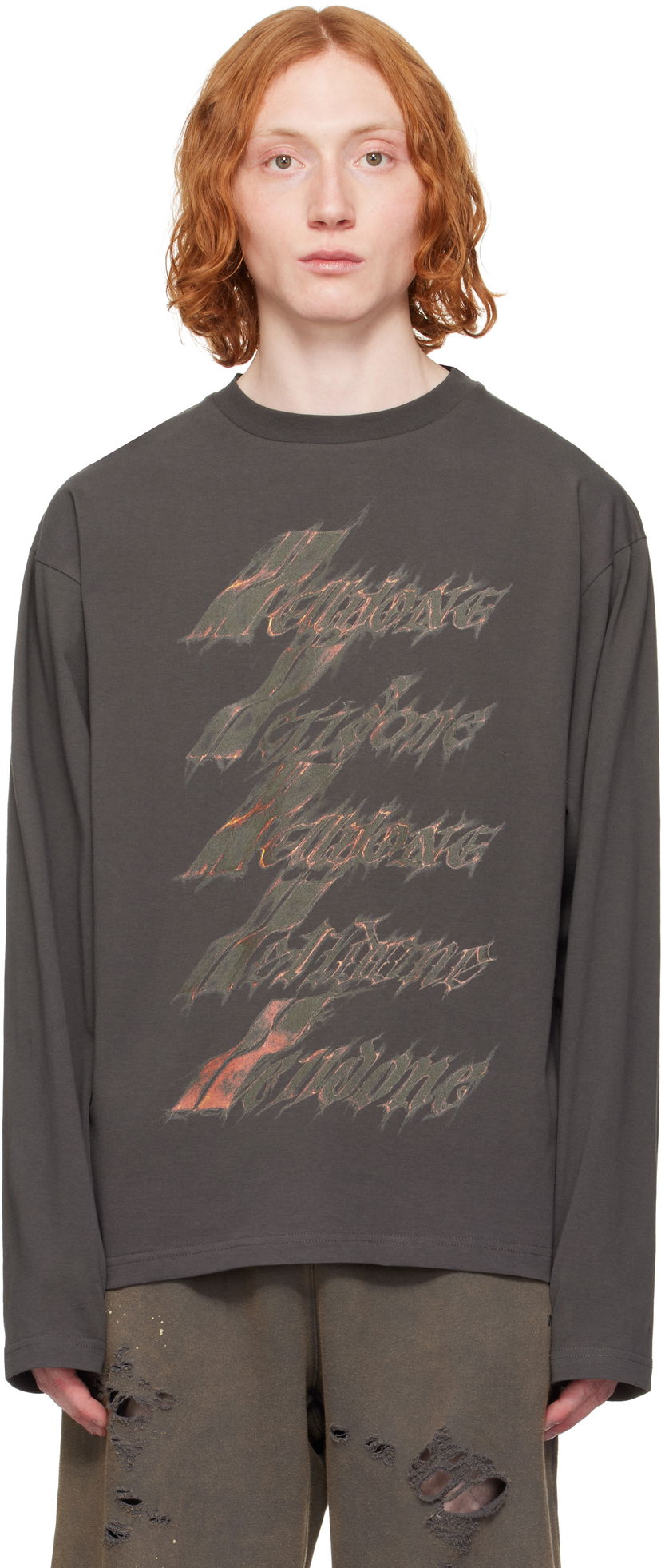 Футболка We11done We11done Spark Logo Long Sleeve T-Shirt Сірий | WD-TT0-25-752-U-CH