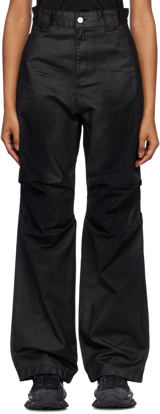 Штани карго We11done We11done Tuck Straight Leg Jeans чорний | WD-DP1-23-383-W-BK