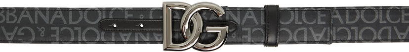 Ремені Dolce & Gabbana Black Logo Belt чорний | BC4644AJ705