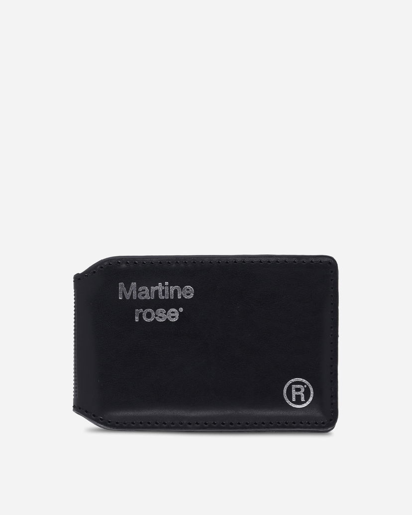 Гаманець Martine Rose Logo-Foil Embossed Leather Card Holder чорний | 1150LP22001