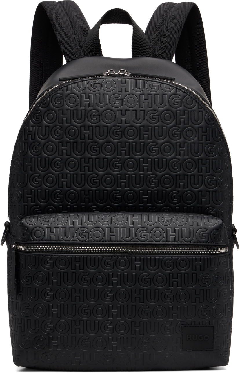 Рюкзак BOSS Hugo Embossed-Logo Faux-Leather Backpack чорний | 50552901
