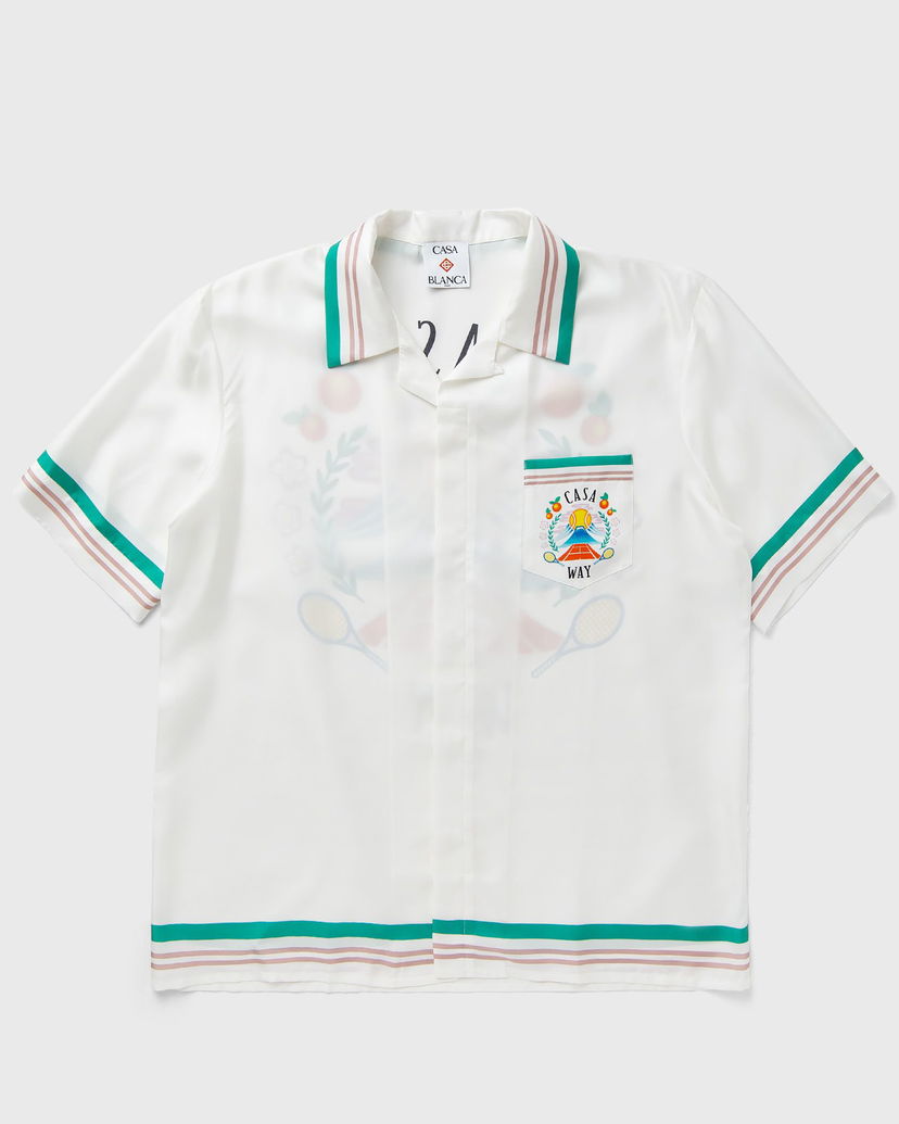 Сорочка Casablanca Cuban Collar Resort Shirt білий | MPF25-SH-003-07