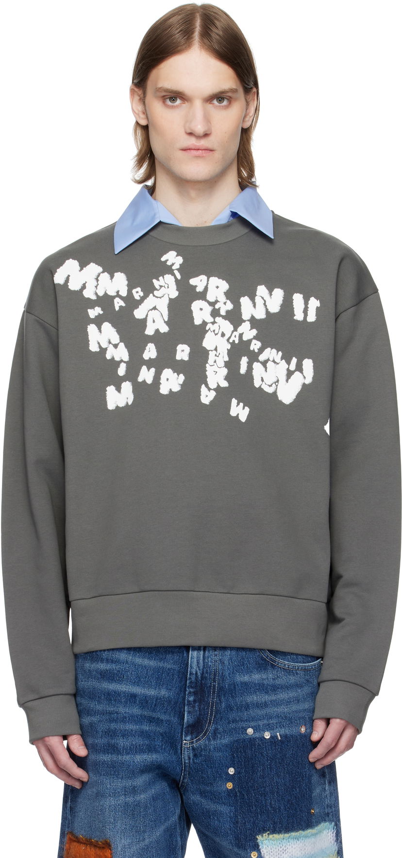 Cветр Marni Marni 'Marni' Caos Logo Sweatshirt Сірий | FUMU0074PU USCX48