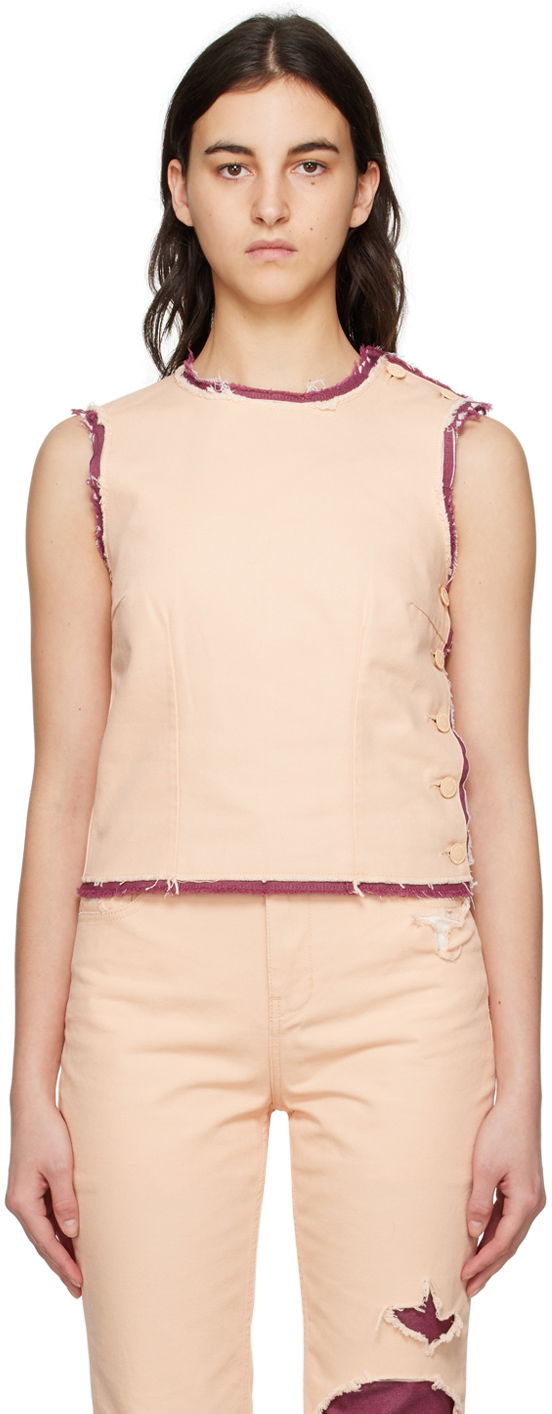 Безрукавка RAF SIMONS Doubled Denim Tank Top Рожевий | 231-W249