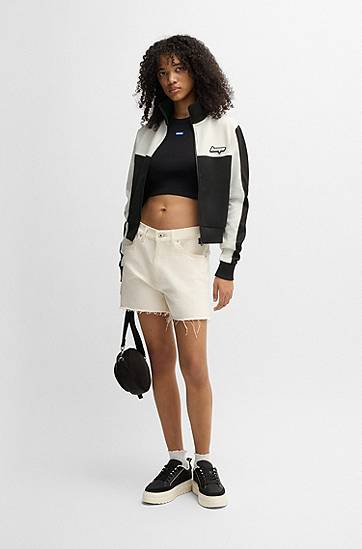 Куртка BOSS Retro Zip-Up Sweatshirt with Color-Blocking чорний | 50537054, 1