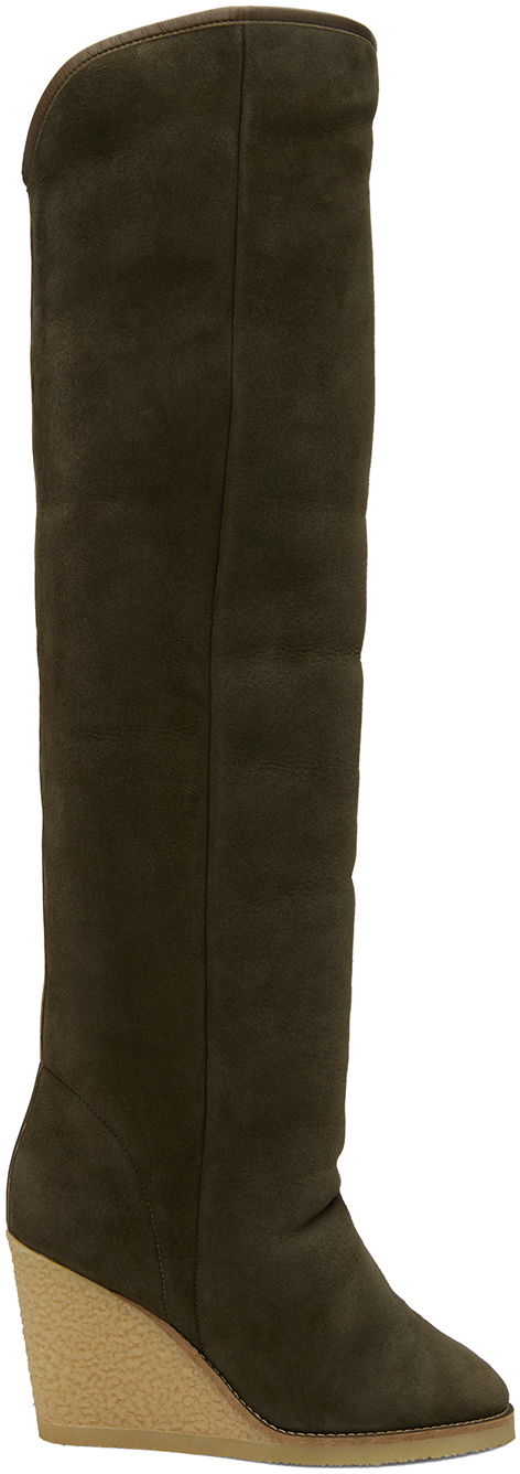 Одяг ISABEL MARANT Isabel Marant Tilin Suede Wedge Boots Зелений | 22ACD0047-22A015S
