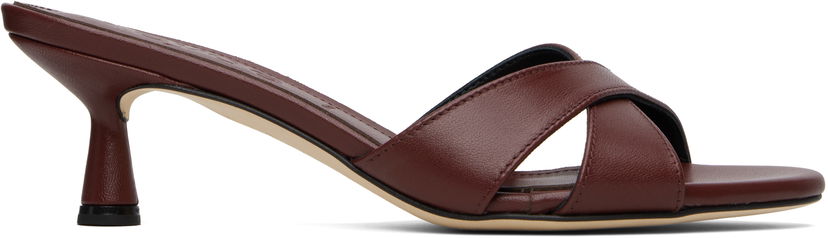 Аксесуари Aeyde Aeyde Vero Leather Mules Бордовий | A11-HS-PRAR55ST164-SS25-955-007