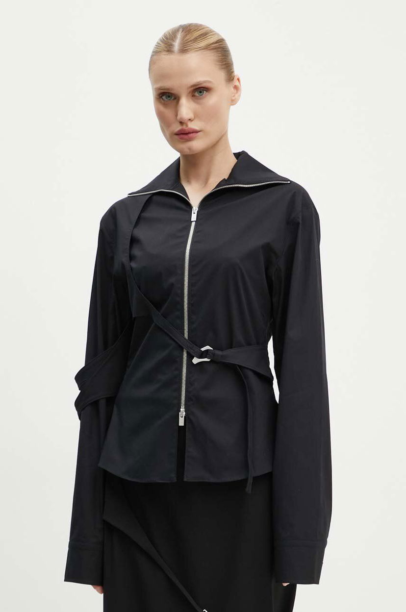 Сорочка HELIOT EMIL Cutout Detail Zip-Up Shirt чорний | PREAW24.W.05.055.BLK01
