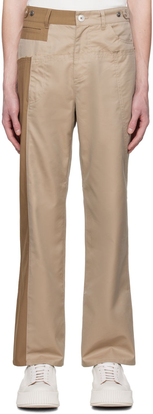 Штани карго Feng Chen Wang Feng Chen Wang Paneled Trousers бежевий | FUS15TR02