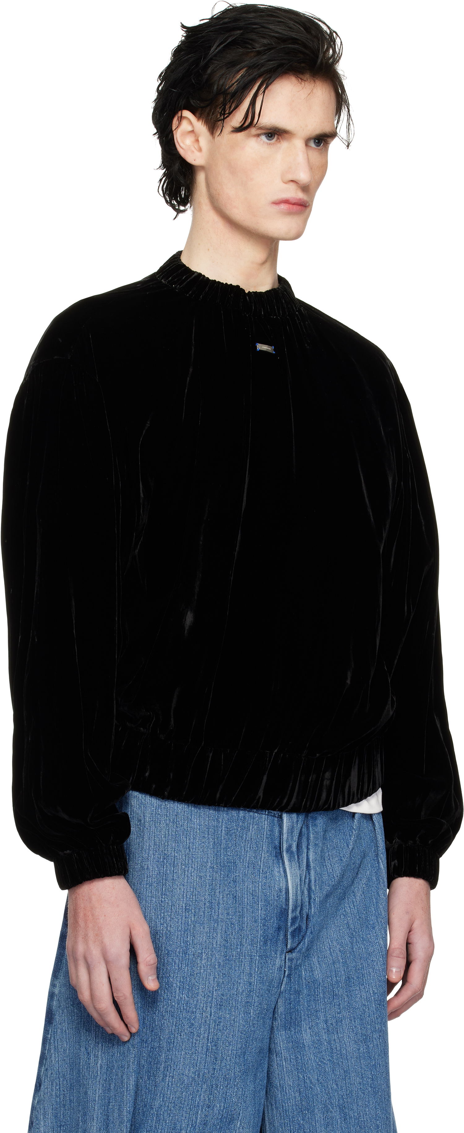Світшоти ADER ERROR Velvet Relaxed Fit Sweatshirt чорний | BN01FWSW0101BK, 1
