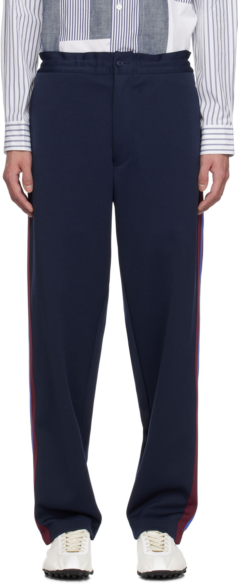 Спортивні штани Comme des Garçons Homme Deux Striped Track Pants темно-синій | DO-T023-051