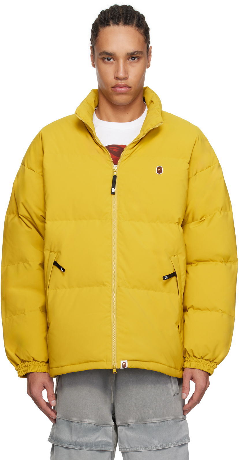 Пуховик BAPE One Point Down Jacket Жовтий | 001DNK701005M