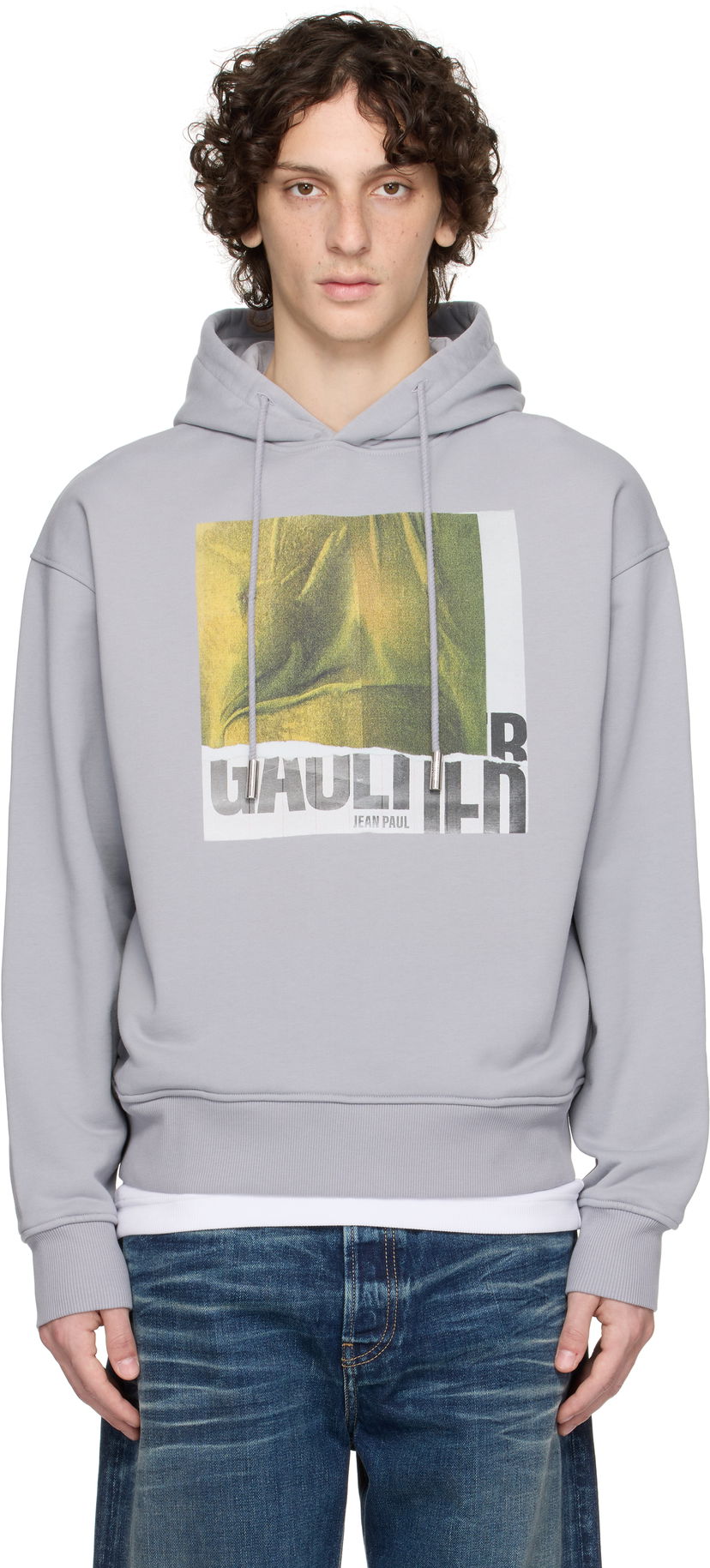 Світшоти Jean Paul Gaultier Jean Paul Gaultier Printed Cotton Hoodie Сірий | 25/03-W-TO296-J003-134812
