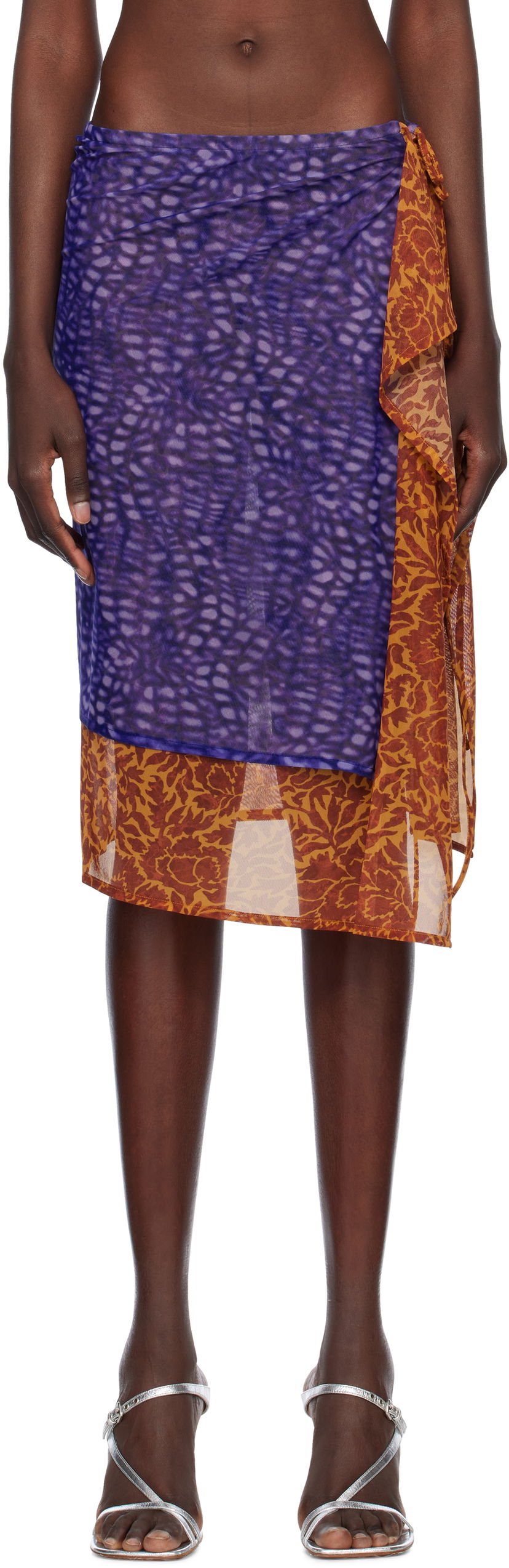 Спідниця Dries Van Noten Dries Van Noten Double Layered Midi Skirt Різнокольоровий | 251-011164-1619