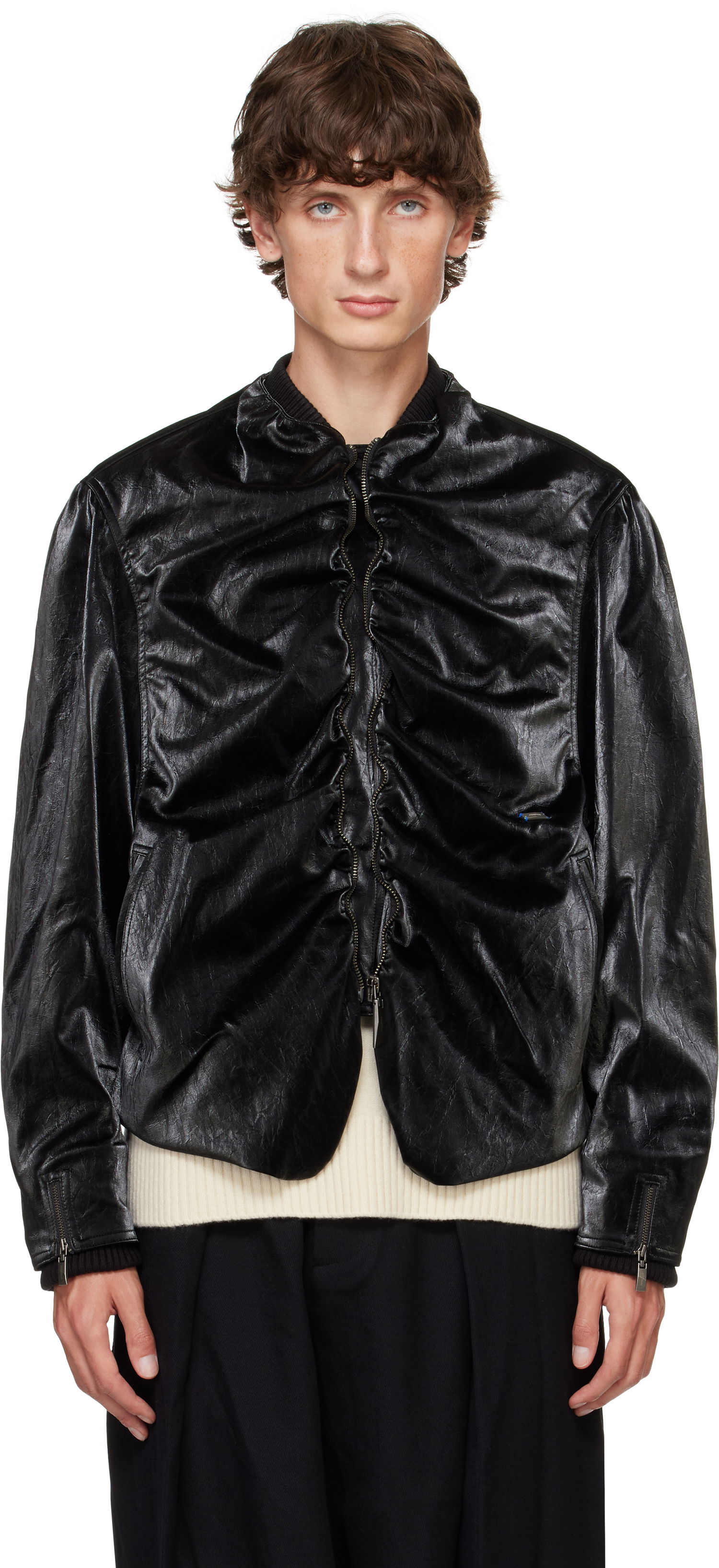 Куртка бомбер ADER ERROR Faux-Leather Jacket чорний | BN01FWJK0701BK, 0