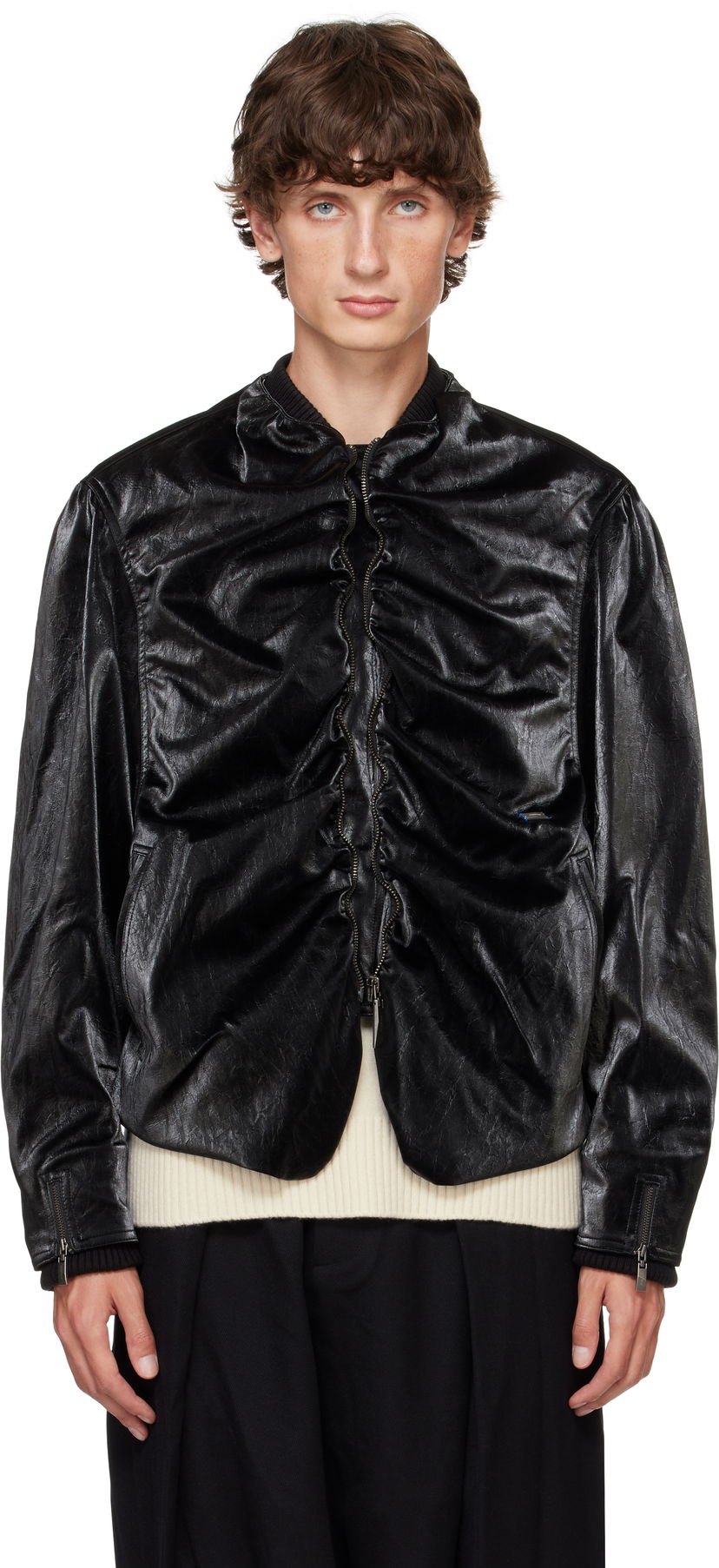 Куртка бомбер ADER ERROR Faux-Leather Jacket чорний | BN01FWJK0701BK