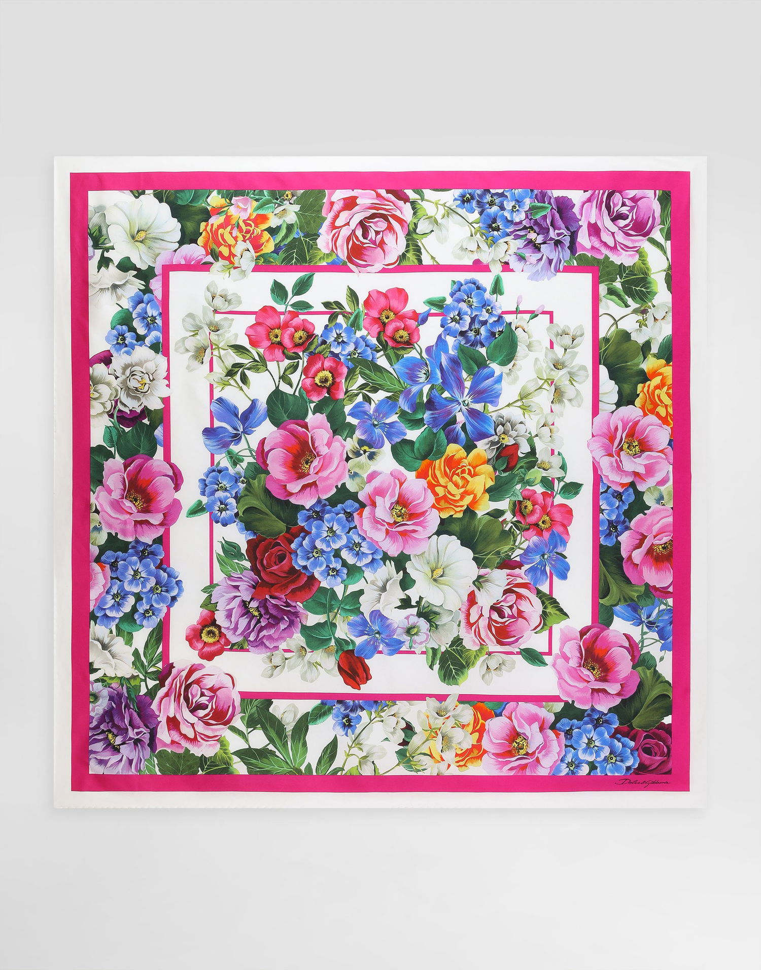 Шарф Dolce & Gabbana Dolce & Gabbana Floral-Print Silk Twill Square Scarf Різнокольоровий | FN090RGDCWDHH5KT, 0