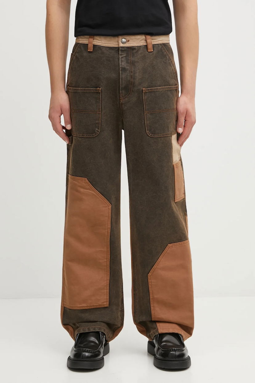 Джинси Andersson Bell Andersson Bell Patchwork Carpenter Wide-Leg Jeans Коричневий | apa839m