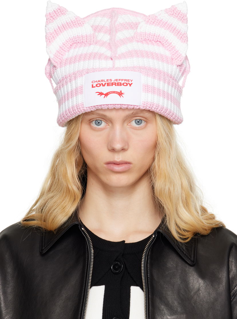 Шапка Charles Jeffrey Loverboy Charles Jeffrey LOVERBOY Chunky Ears Knit Beanie Рожевий | 54131402