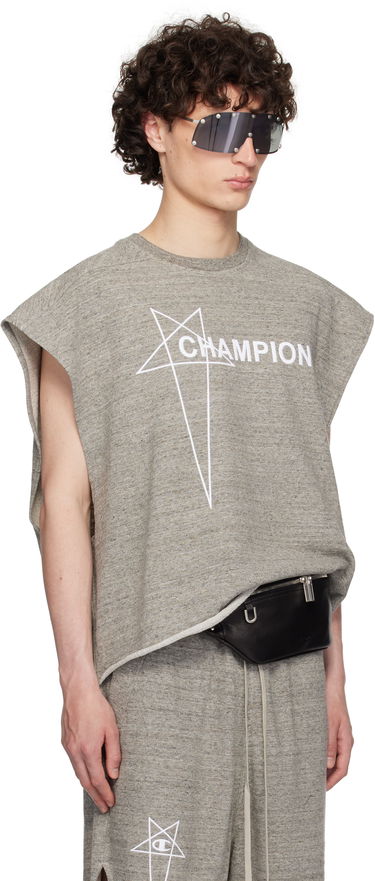 Безрукавка Rick Owens Rick Owens Champion Edition Micro Tatlin Tank Top Сірий | CM01E1667 CHMJ JERSEY, 1