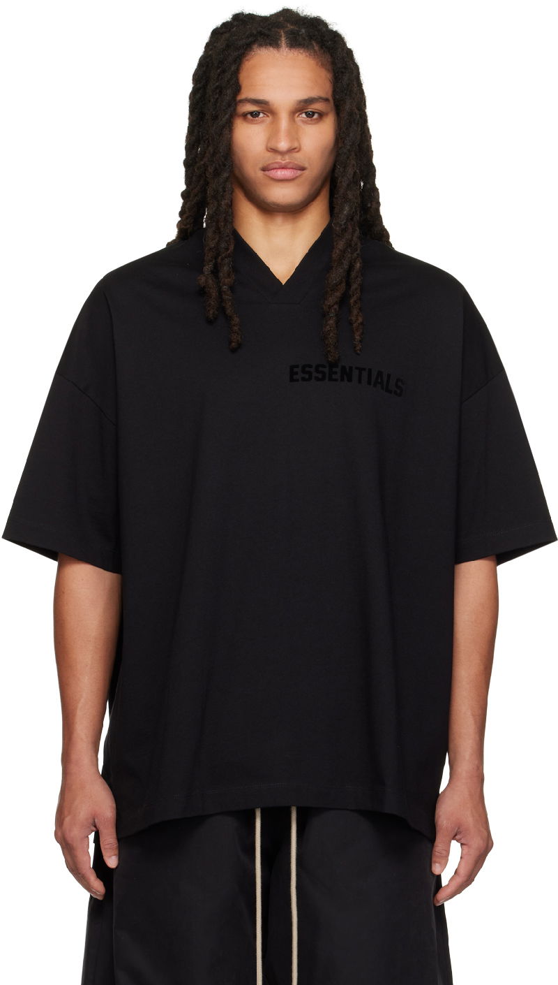Футболка Fear of God Fear of God ESSENTIALS V-Neck T-Shirt чорний | 125SP234110F