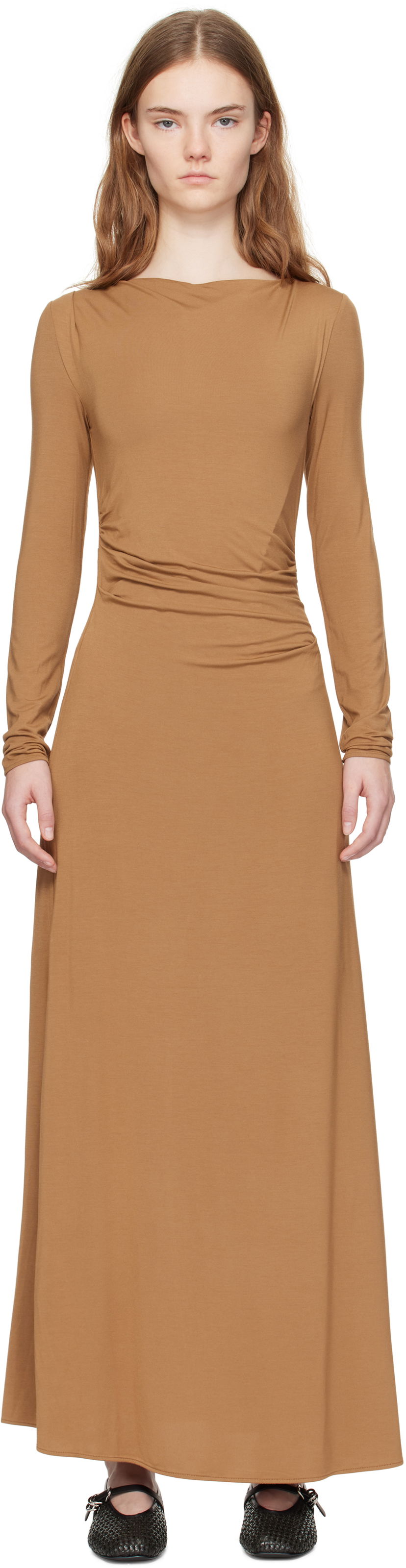 плаття rag & bone rag & bone Luca Draped Maxi Dress Коричневий | WAC24H3023L923