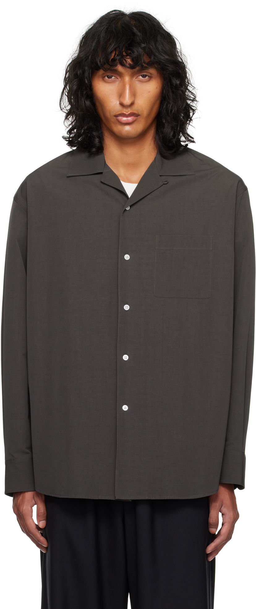 Сорочка The Row Relaxed-Fit Button-Up Collared Shirt Сірий | 777-W3495