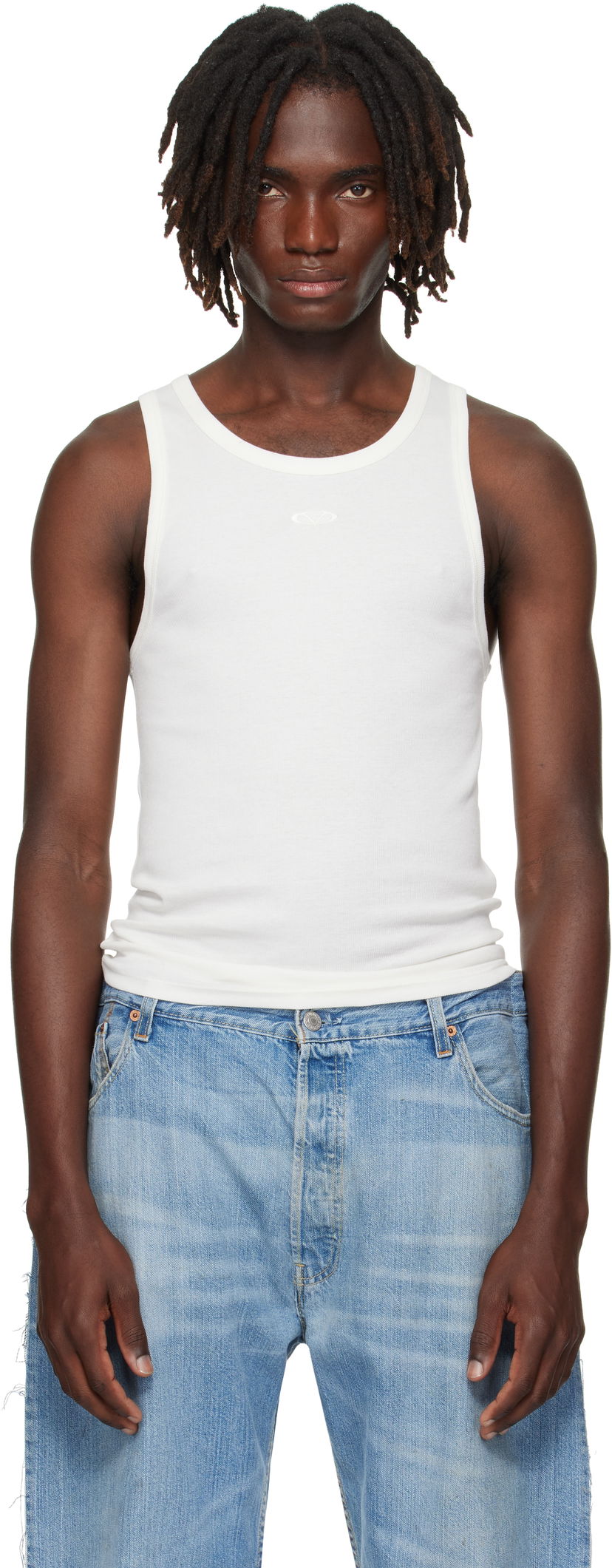 Безрукавка VETEMENTS Vetements Oval Logo Tank Top білий | MH76TT120W