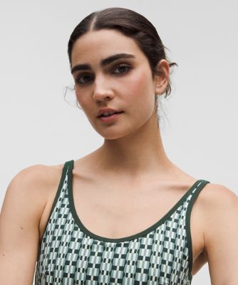Спортивний костюм lululemon Geometric Pattern Cropped Tank Top B/C Cups Medium Support & Tennis Skirt Set Зелений | prod20002043, 9