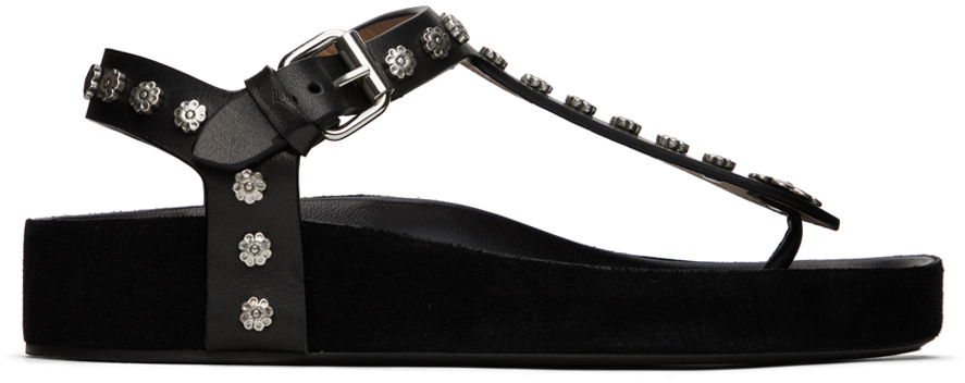 Аксесуари ISABEL MARANT Isabel Marant Enore Flower Studded Platform Sandals чорний | 24PSD0115FA-B1B08S, 0