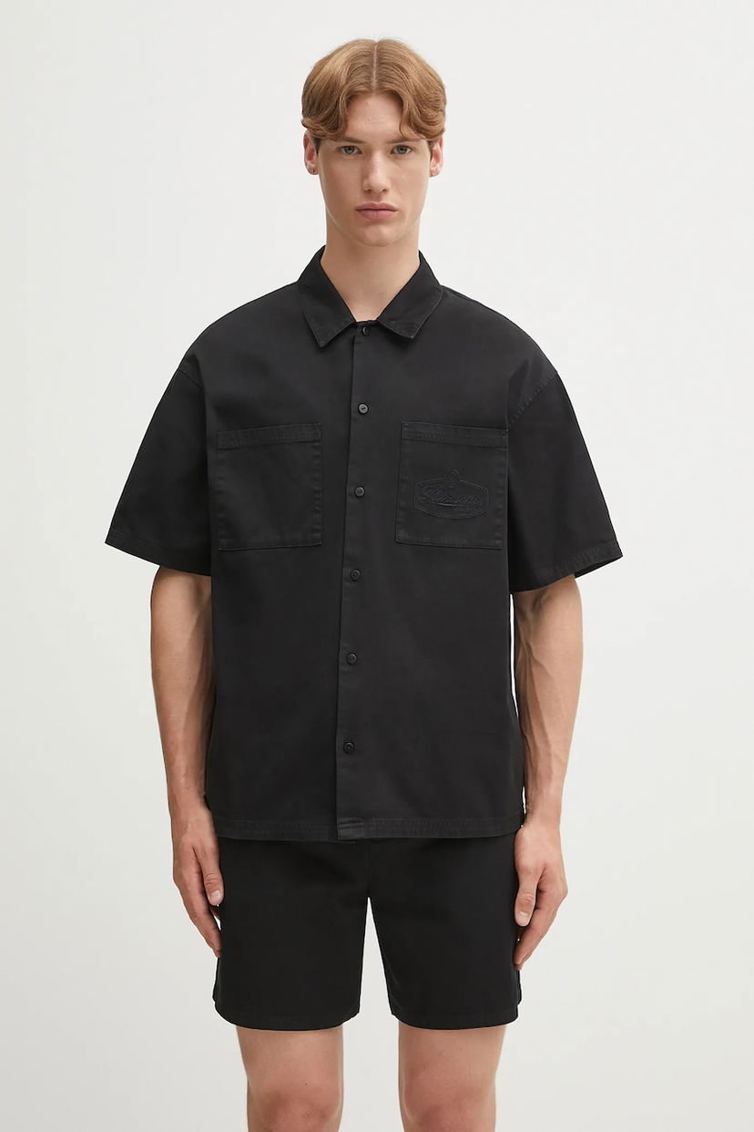 Сорочка Represent Clo Relaxed Short Sleeve Cotton Overshirt with Classic Collar чорний | MLM21482.02