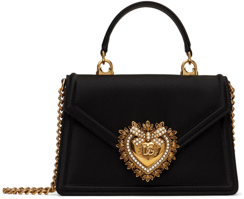 Сумочка Dolce & Gabbana Small Devotion Satin Bag чорний | BB6711 A7630