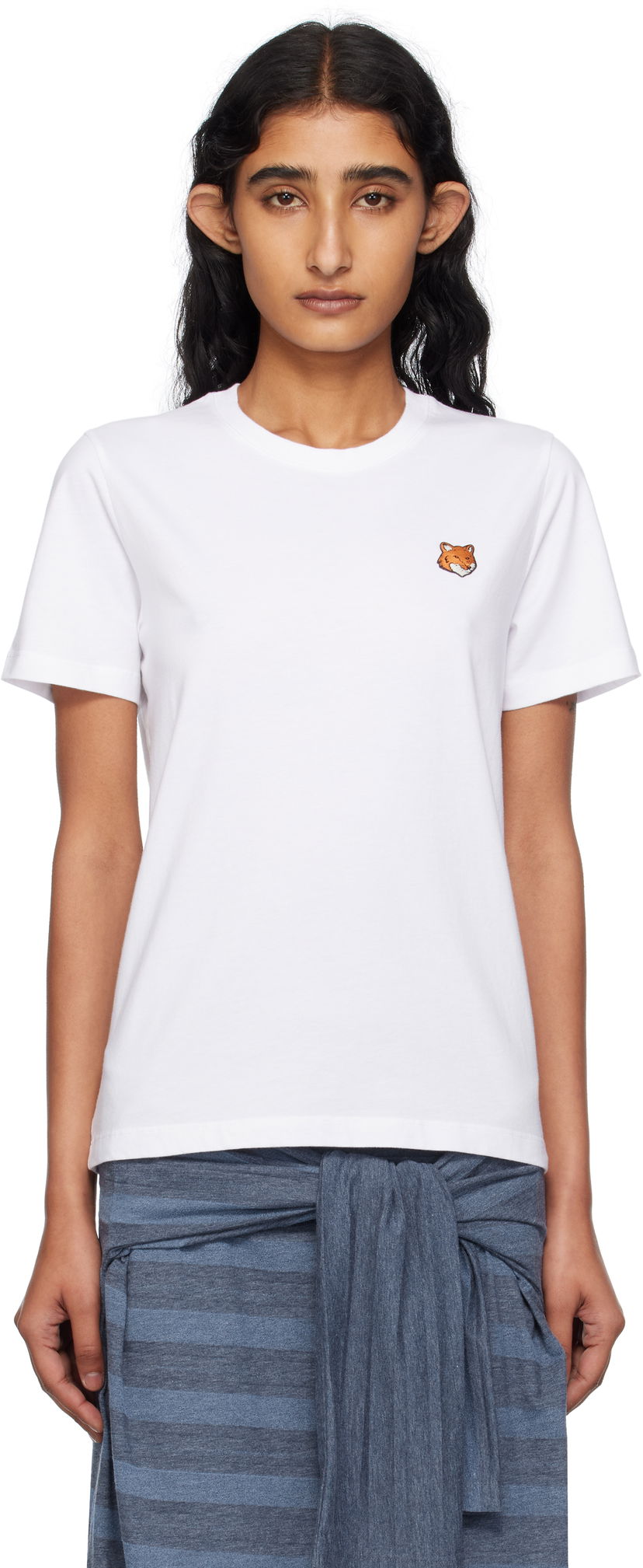 Футболка MAISON KITSUNÉ Maison Kitsuné Fox Head T-Shirt білий | PW00113KJ7026