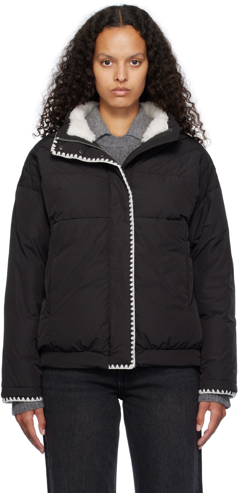 Пуховик rag & bone Ingrid Puffer Down Jacket чорний | WAW24F2019LO19